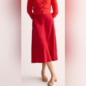 J Crew Gwyneth red slip skirt size Large